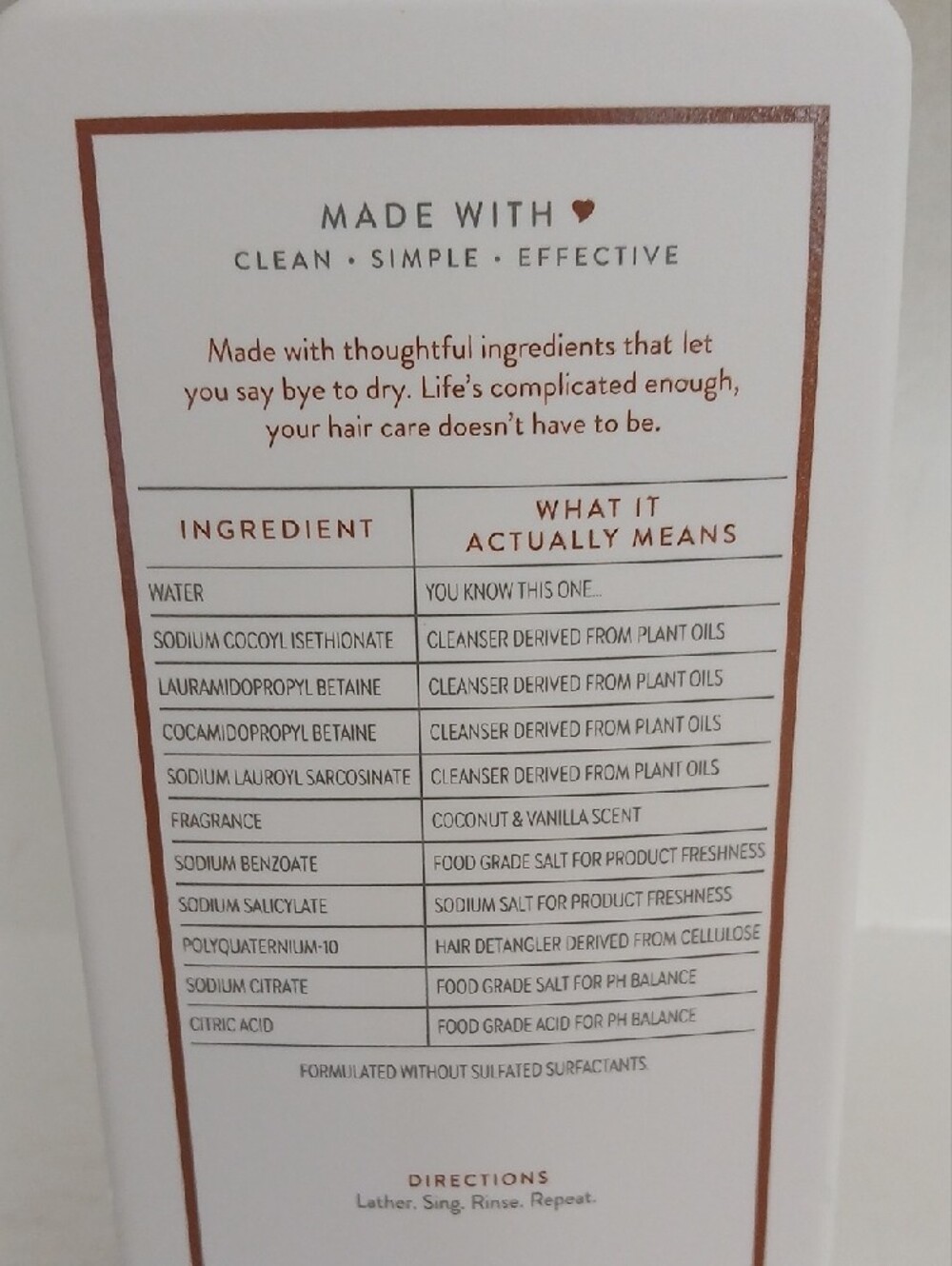Native Coconut & Vanilla Moisturizing Shampoo - Picture 2 of 2